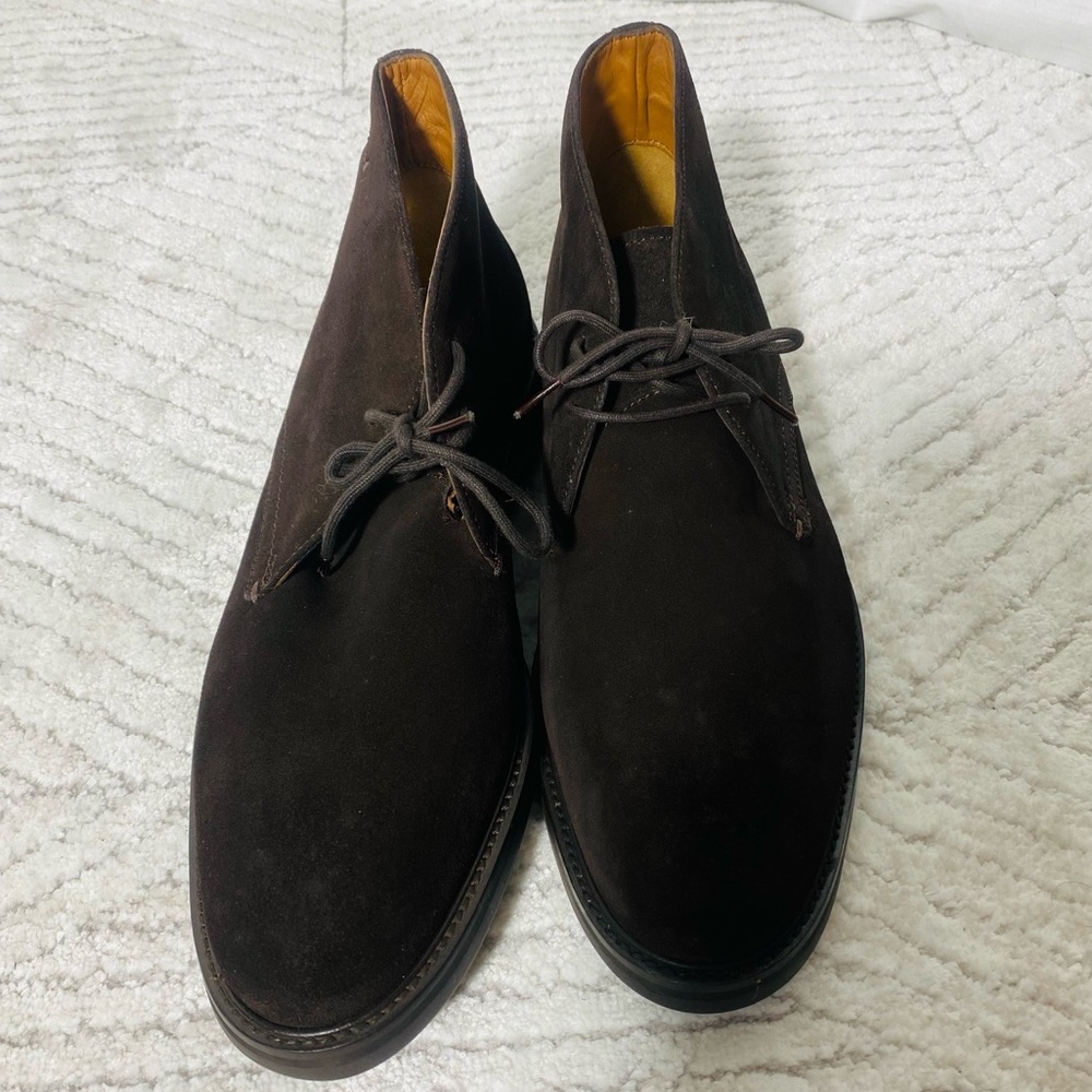 Massimo Dutti Men Suede Oxford Shoes Size 43 Brown Dress Lace Up NWOT - Picture 2 of 11